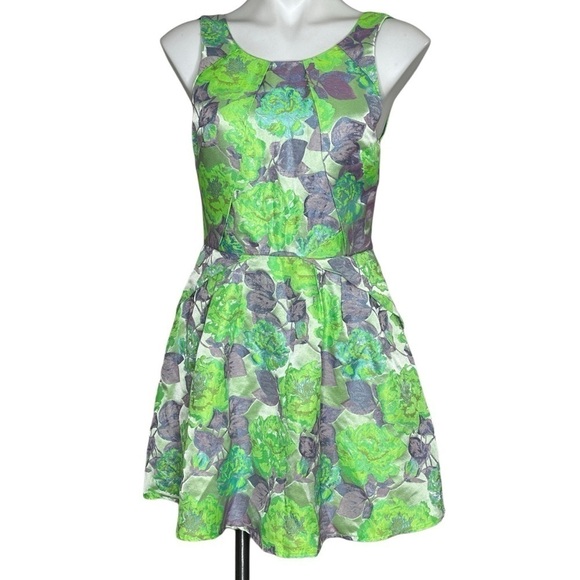 Topshop green fit and flare dress sleeveless 6 - Picture 2 of 7